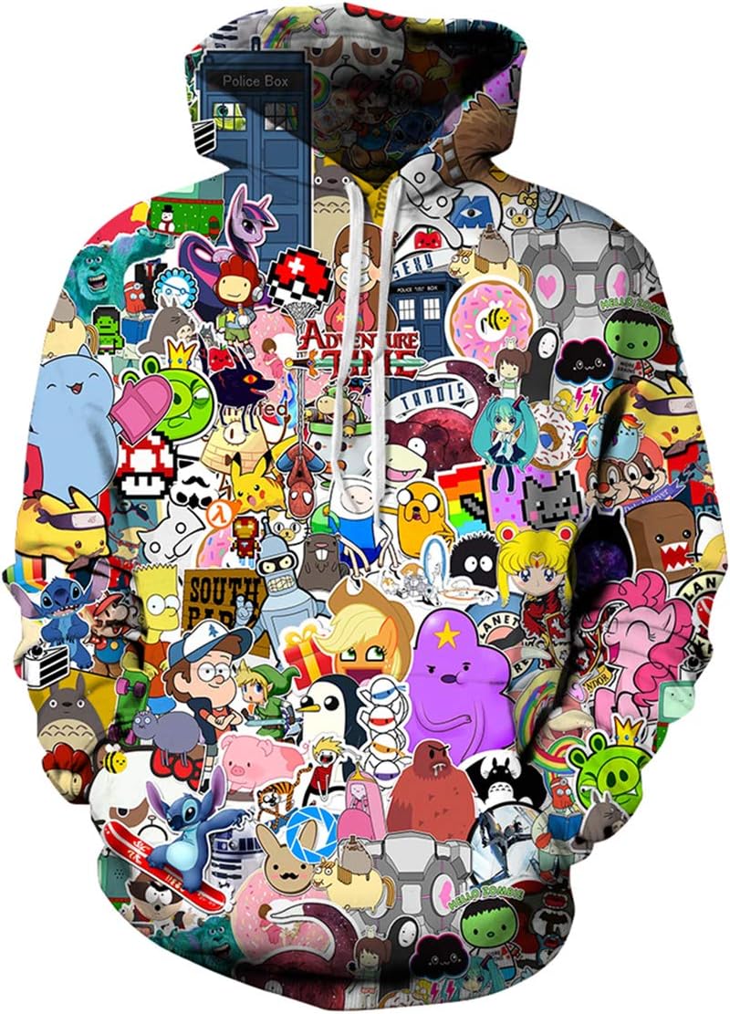 Men's Fashion Novelty Sweatshirts Animal 3D Printed Hoodies