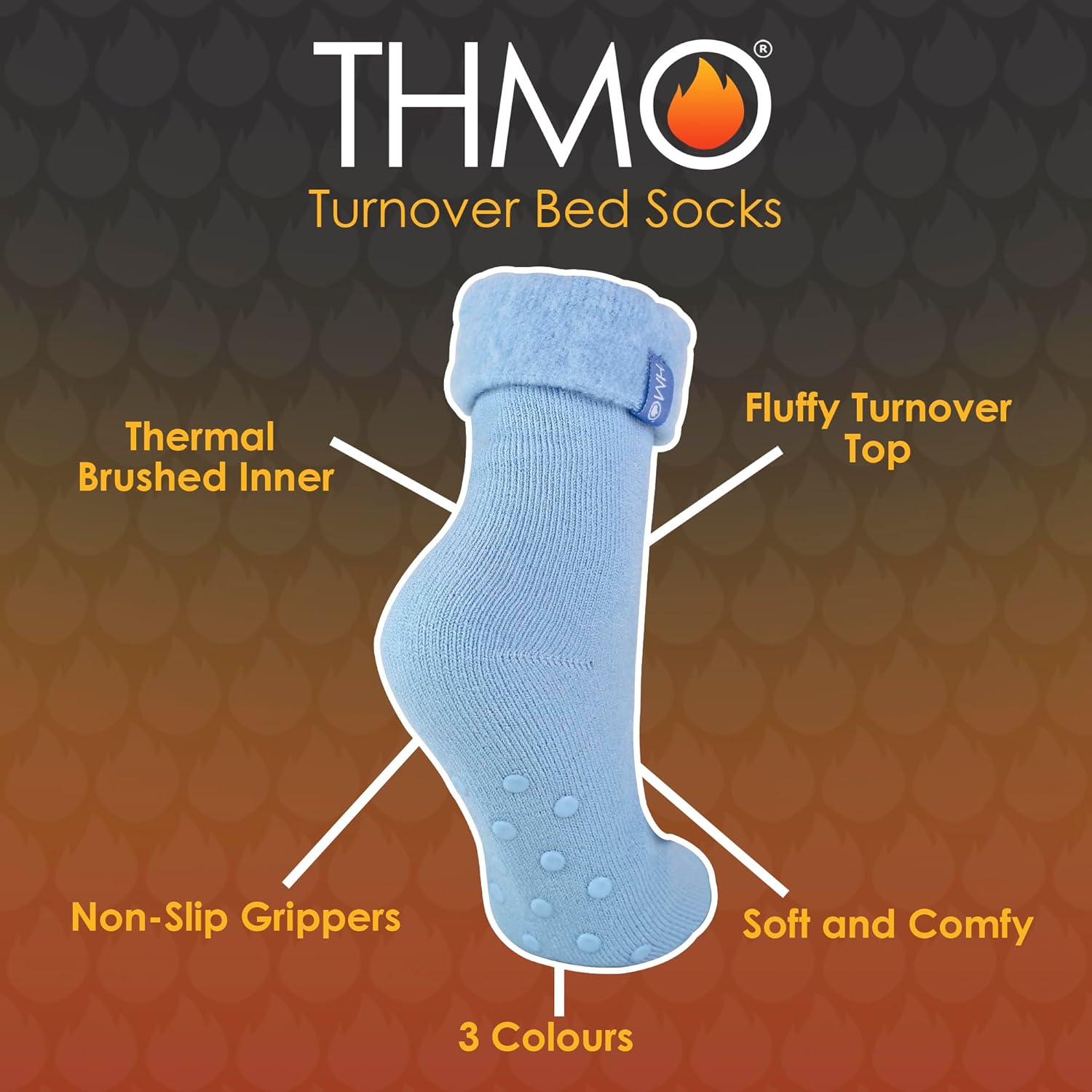THMO Womens Bed Socks with Grips Non Slip Warm Fleece Plain Slipper Socks