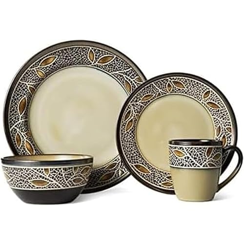 Gourmet Basics Alexandria Dinnerware Set (16 Piece),Tan
