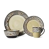 Gourmet Basics Alexandria Dinnerware Set (16 Piece),Tan
