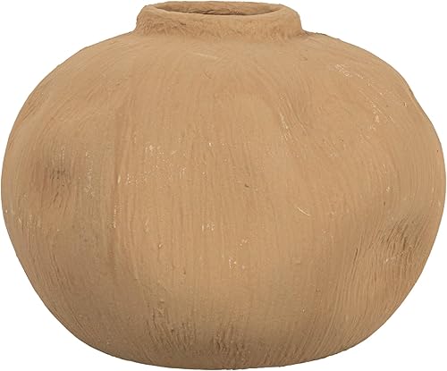 Miniatura 5 de Creative Co-Op Terracota con forma orgánica pellizcada, jarrón gris pardo texturizado