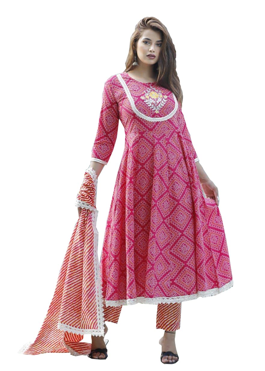 OXYCO Anarkali Kurta Pant With Dupatta