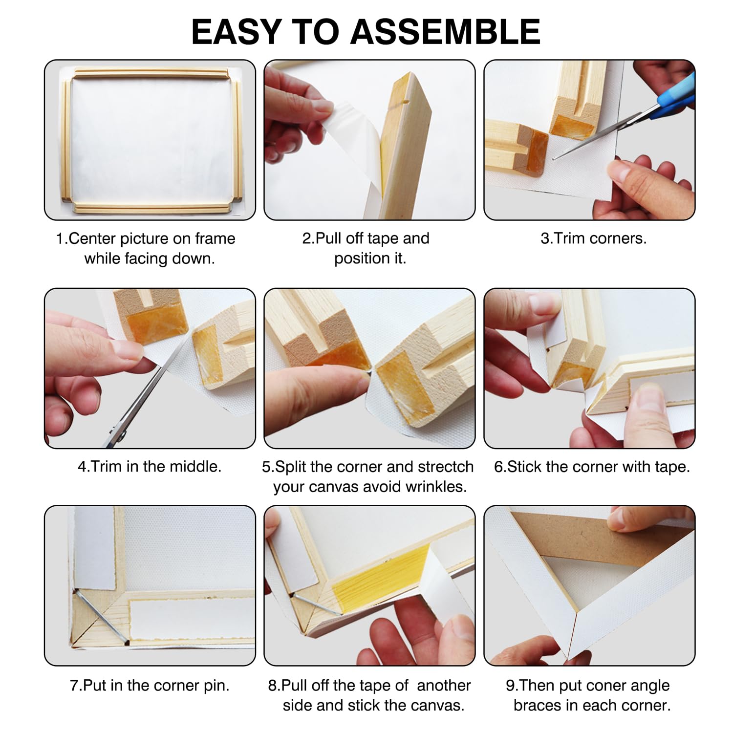 Amazon.com: DIY Canvas Stretcher Bars 16X16 Inch, Wood Canvas