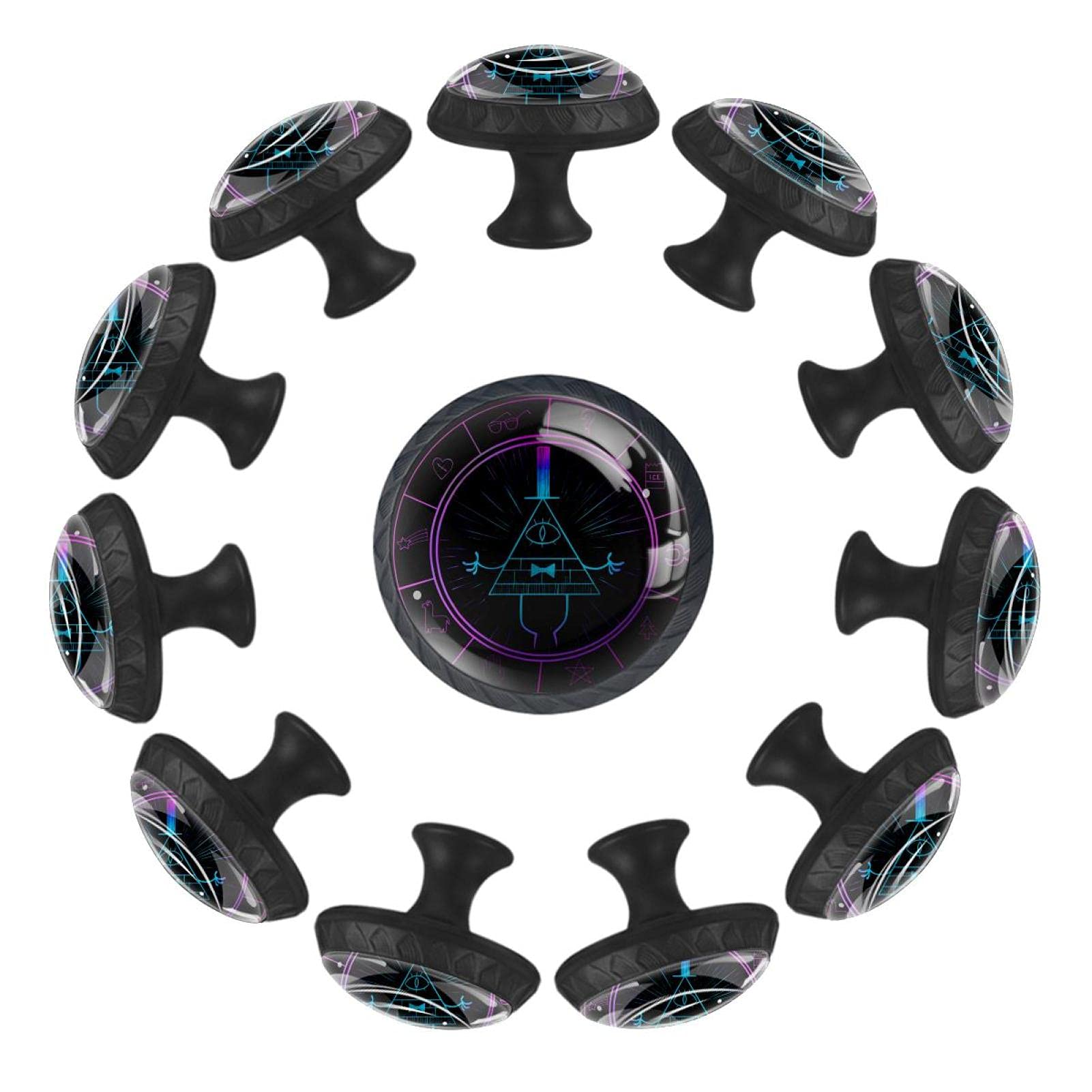 Boutons de tiroir ronds de qualité supérieure Bill Cipher lot de 12 pour meuble