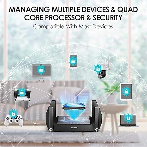 Miniatura 4 de Router WiFi - Enrutadores para Internet inalámbrico, enrutador de juegos, enrutadores de computadora, enrutador WiFi 6, enrutador inalámbrico,