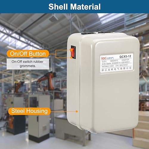 Miniatura 3 de MECCANIXITY Arrancador de motor eléctrico magnético, 220V380V 2.2KW 3HP, 3 fases o monofásico interruptor magnético motor de arranque para compresor