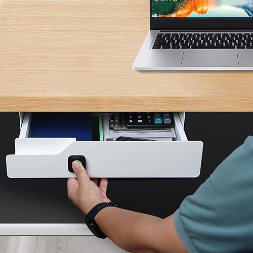 Miniatura 4 de Cajón de escritorio de montaje inferior, cajón de escritorio de 16 pulgadas para debajo del escritorio, cajón extraíble montado debajo del