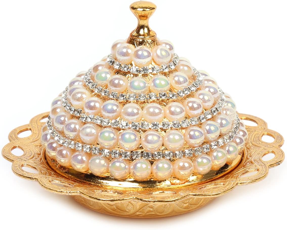 Alisveristime Turkish Coffee Set for Two - Pearl Set with Ottoman Motifs (Set of 2) (Gold)