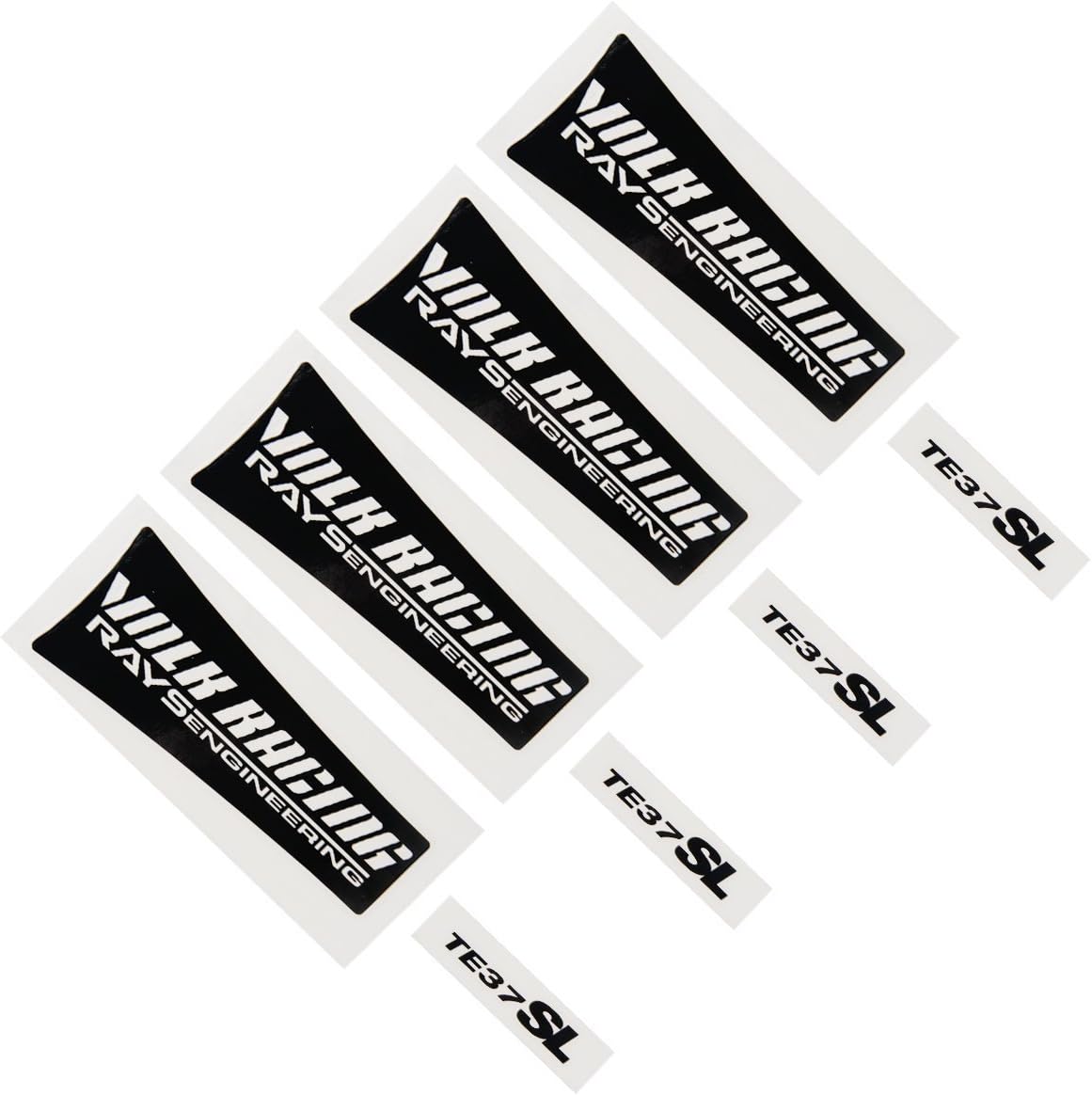 4 PCS RAYS VOLK te37SL Car wheels sticker Valve sticker Decal Compatible with 17-19 inches wheels (Black)