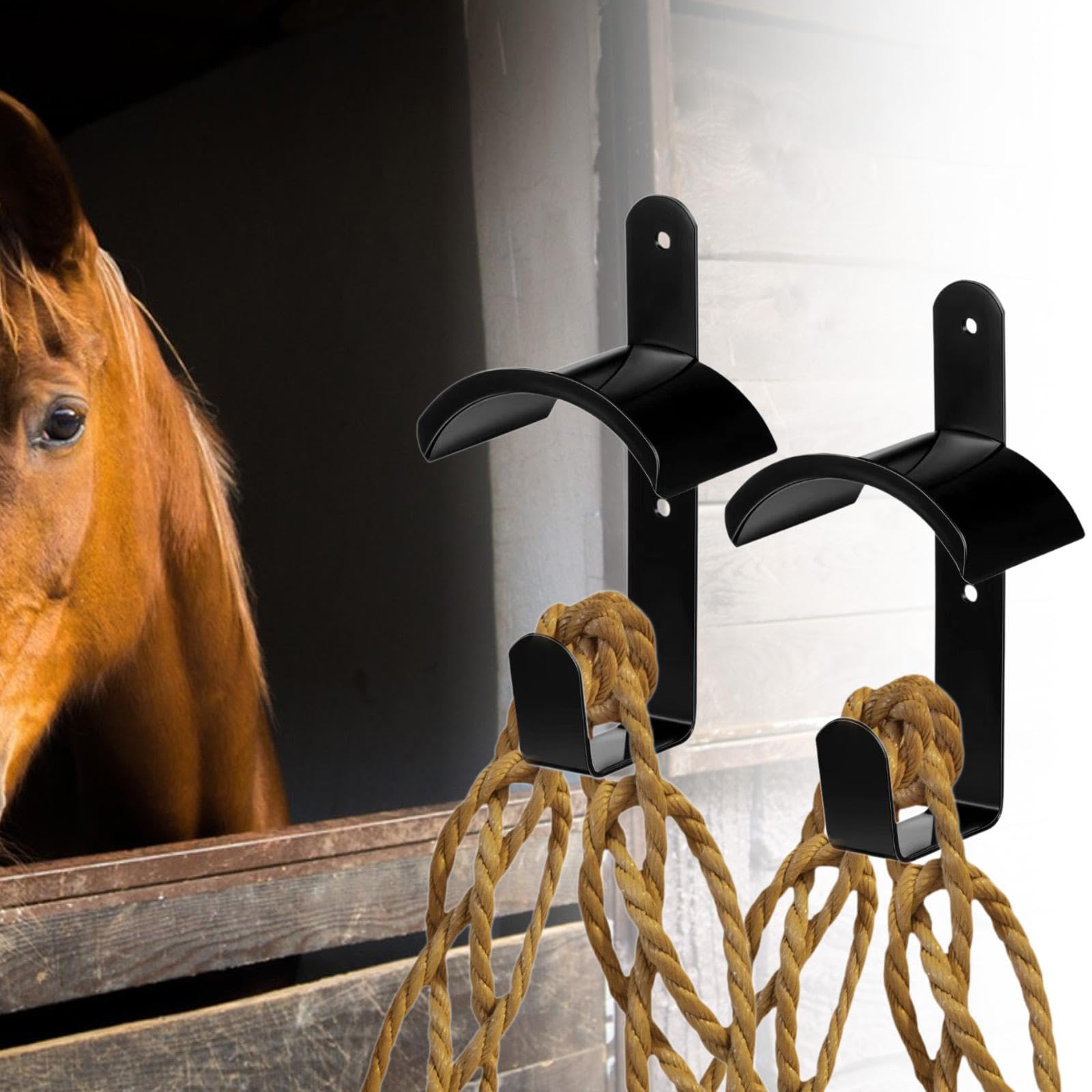 Amazon.co.jp: Generic 馬の手綱フック ハンガーブラケット 馬小屋用品