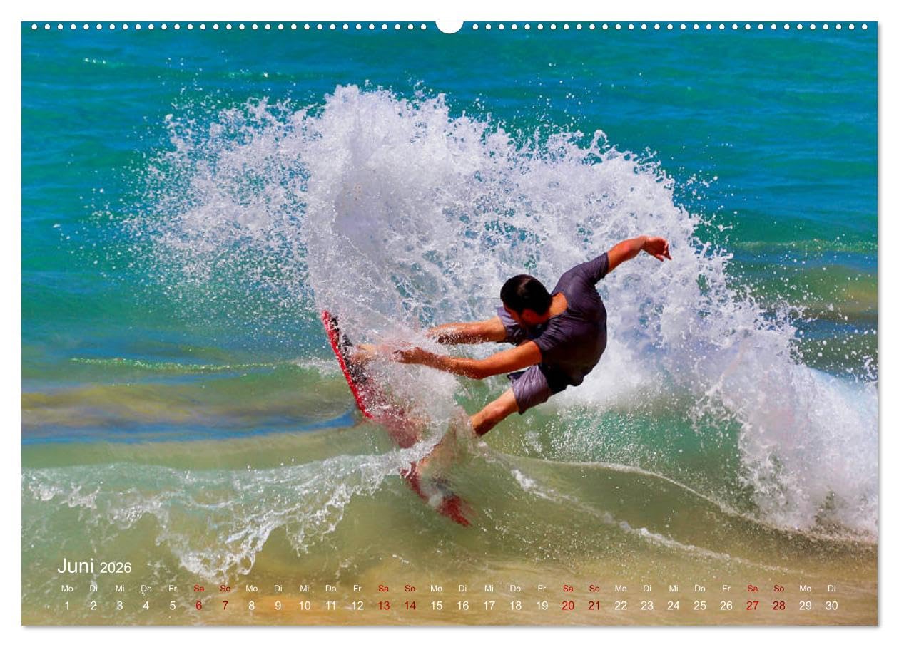 Surfen - die perfekte Welle (Wandkalender 2026 DIN A2 quer), CALVENDO Monatskalender: Atemberaubende Bilder aus der Welt des Surfsports (CALVENDO Sport)