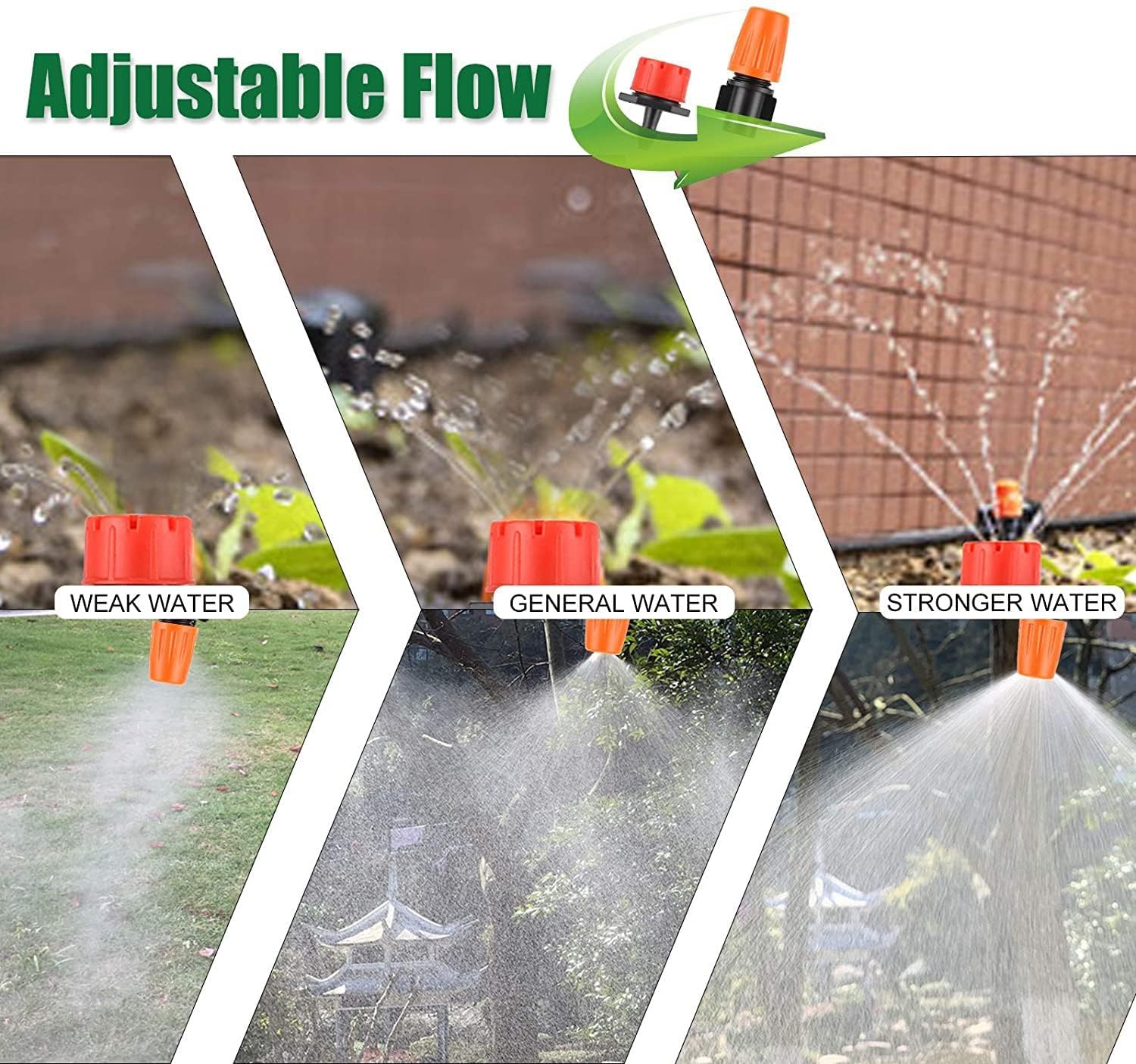 Automatisches Bewässerungssystem mit Bewässerungsschlauch - Tropfbewässerungssystem für Garten, Pflanzen, Blumen - einstellbarer Wasserfluss, einfach zu montieren (164FT)