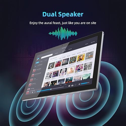 Vista 45 de Tablet 64GB 10 pulgadas Tablet, tabletas Android, batería 6000mAh Quad Core HD pantalla táctil Tableta Computadora 2MP+8MP Cámaras duales WiFi BT