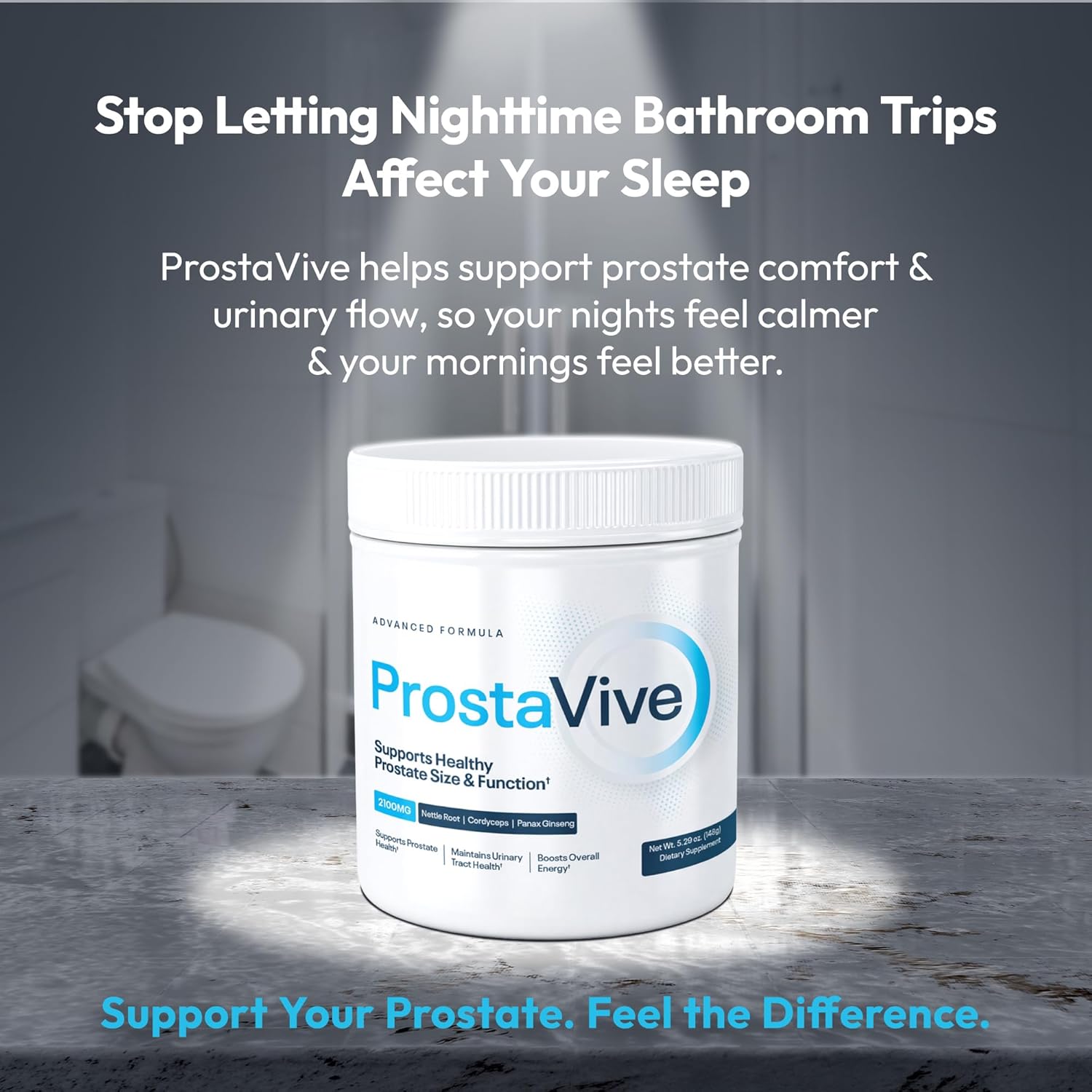 ProstaVive Advanced Prostate Support Formula - Complete Urinary & Bladder Health Supplement - Helps Promote Strong Flow & Emptying - Natural Powder - Gluten Free, Non-GMO