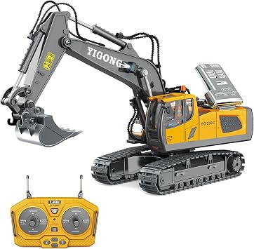 Remote Control Excavator for Kids, 11 Chnannel RC Excavator 2.4GHz Construction Vehicle Toy with Light and Sound, 680  Rotation, Suitable for Boys 6 7 8 9 10 Years Old