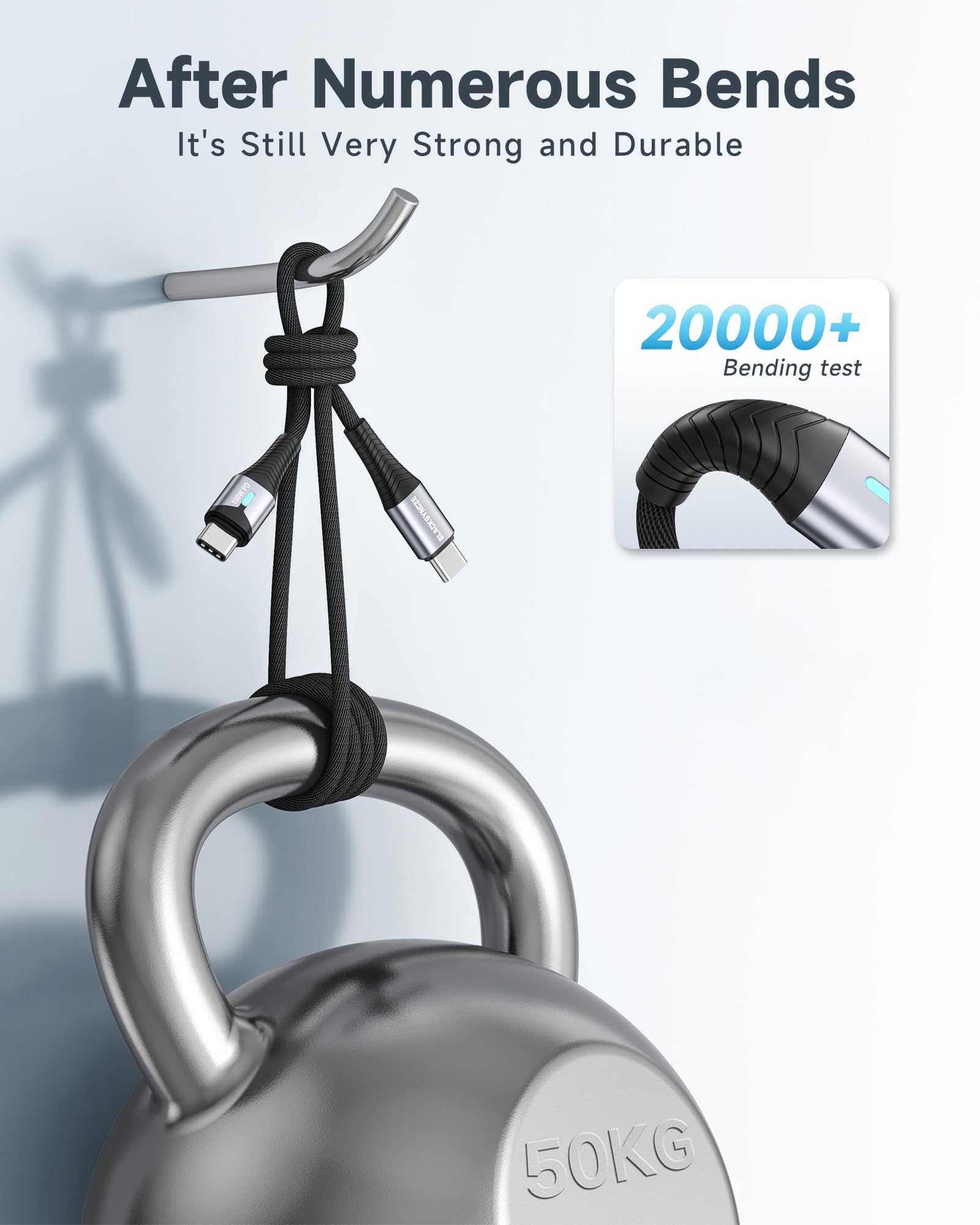 BLACKSYNCZE Cavo USB C USB C 100W, 2M Cavo USB Type-C PD 20V/5A Ricarica Rapida Nylon Cavo Type C per iPhone 15/15 Pro/15 Pro Max, Macbook Air, Pad Pro/Air, Samsung Galaxy S24/S23, Google Pixel 7