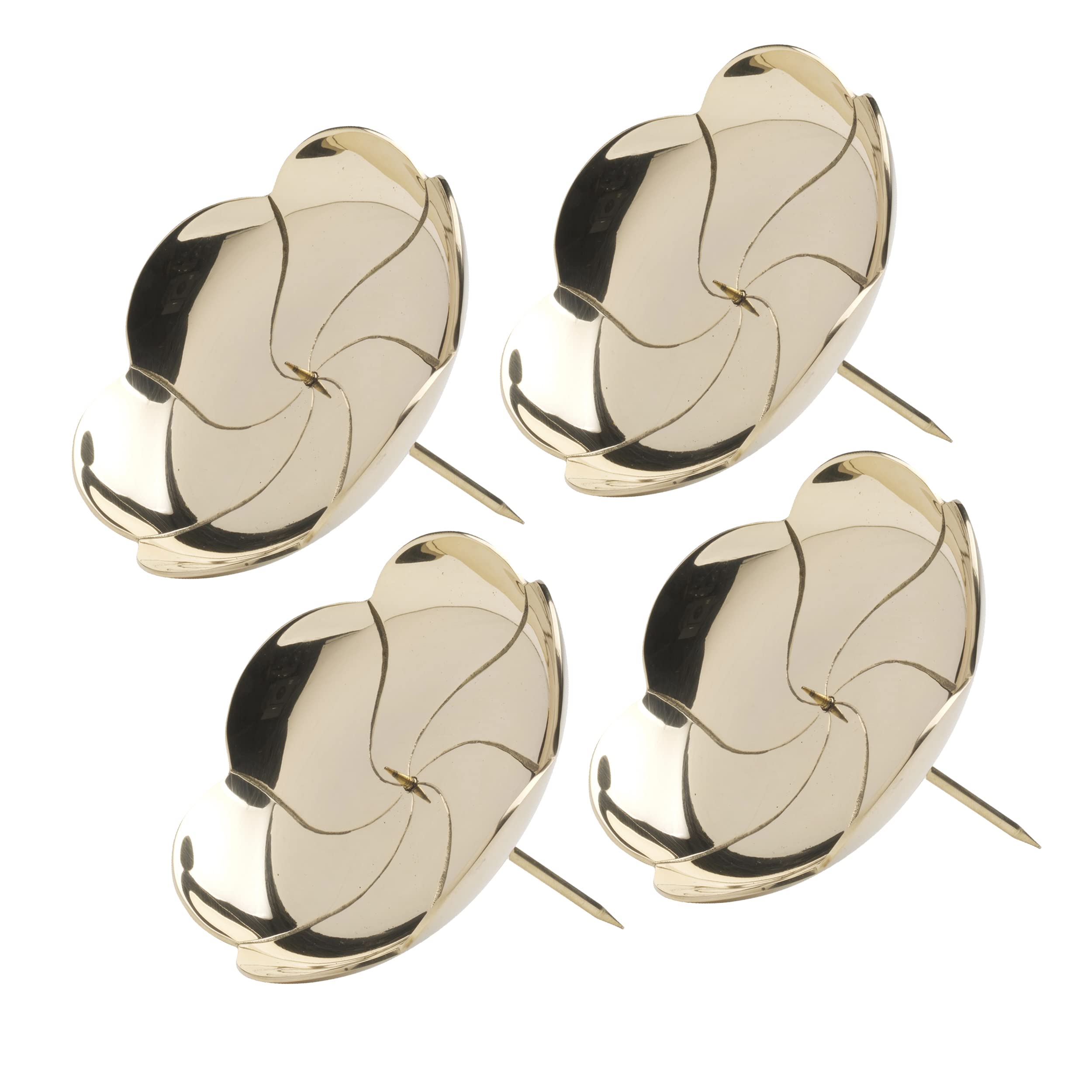NKlaus 4X Adventskranz Kerzenteller Lotos Ø12cm Kranzteller Messing Gold Weihnachtsdeko 10756