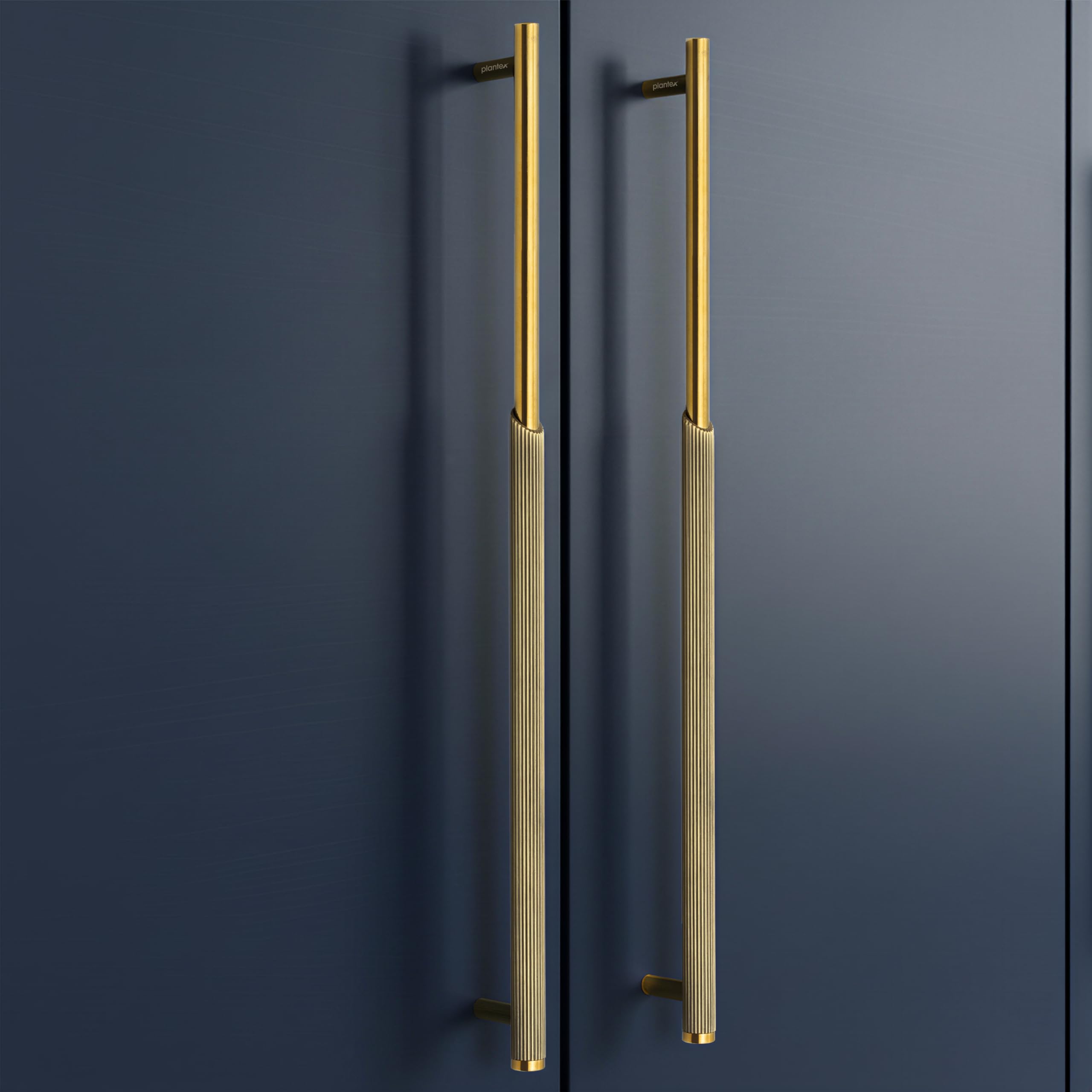 Plantex Stainless Steel & Aluminium Cabinet Handle/450mm Wardrobe Door Handle/Cupboard Pull-Push Handles for Home/Office - Pack of 2 (Brass Antique & Gold)