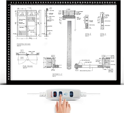 lqiflvc Almohadilla de luz magnética caja de luz portátil para dibujar mesa de luz profesional con 4 imanes tablero de luz ultrafino de 031 pulgadas