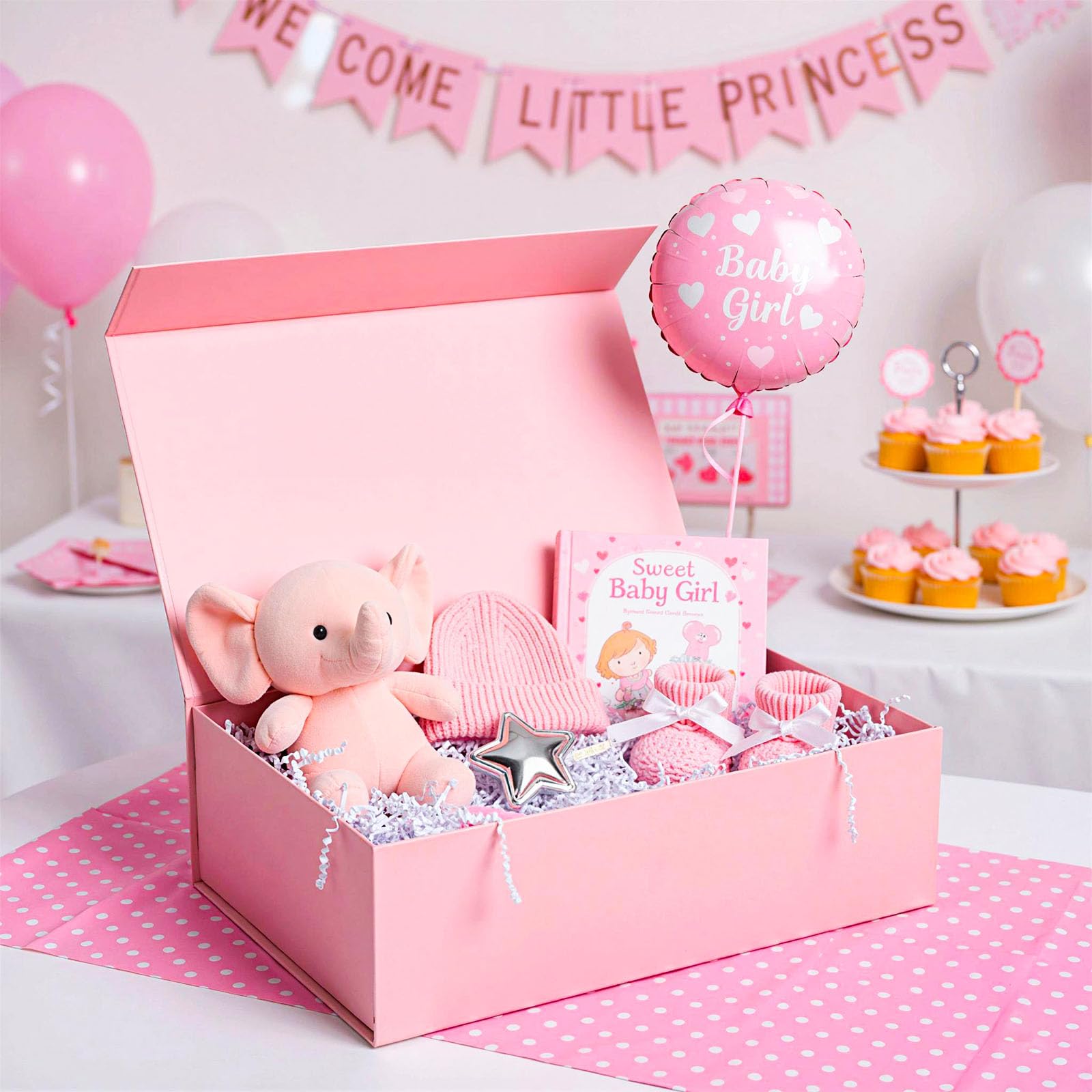 VGOODALL Pink Gift Box, 13x9x4 Inches Gift Boxes for Presents With Lids and Magnetic Closure Collapsible for Mother's Day, Bridesmaid Proposal, Weddings, Anniversary Present