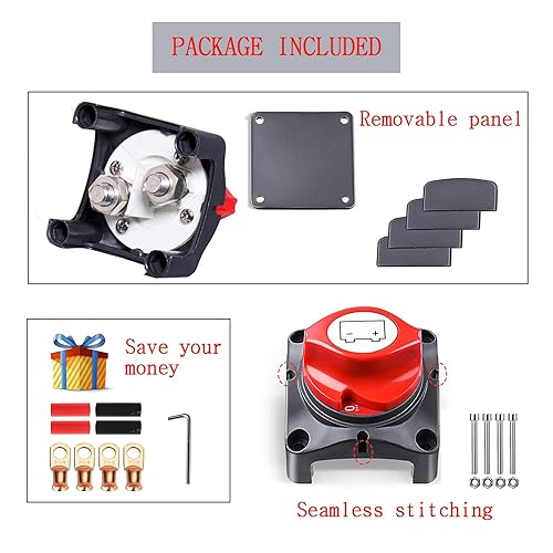 Miniatura 7 de AWBLIN Interruptor de desconexión de batería de 12 V 24 V 48 V interruptor de corte de aislador maestro para barco marino camión caravana remolque