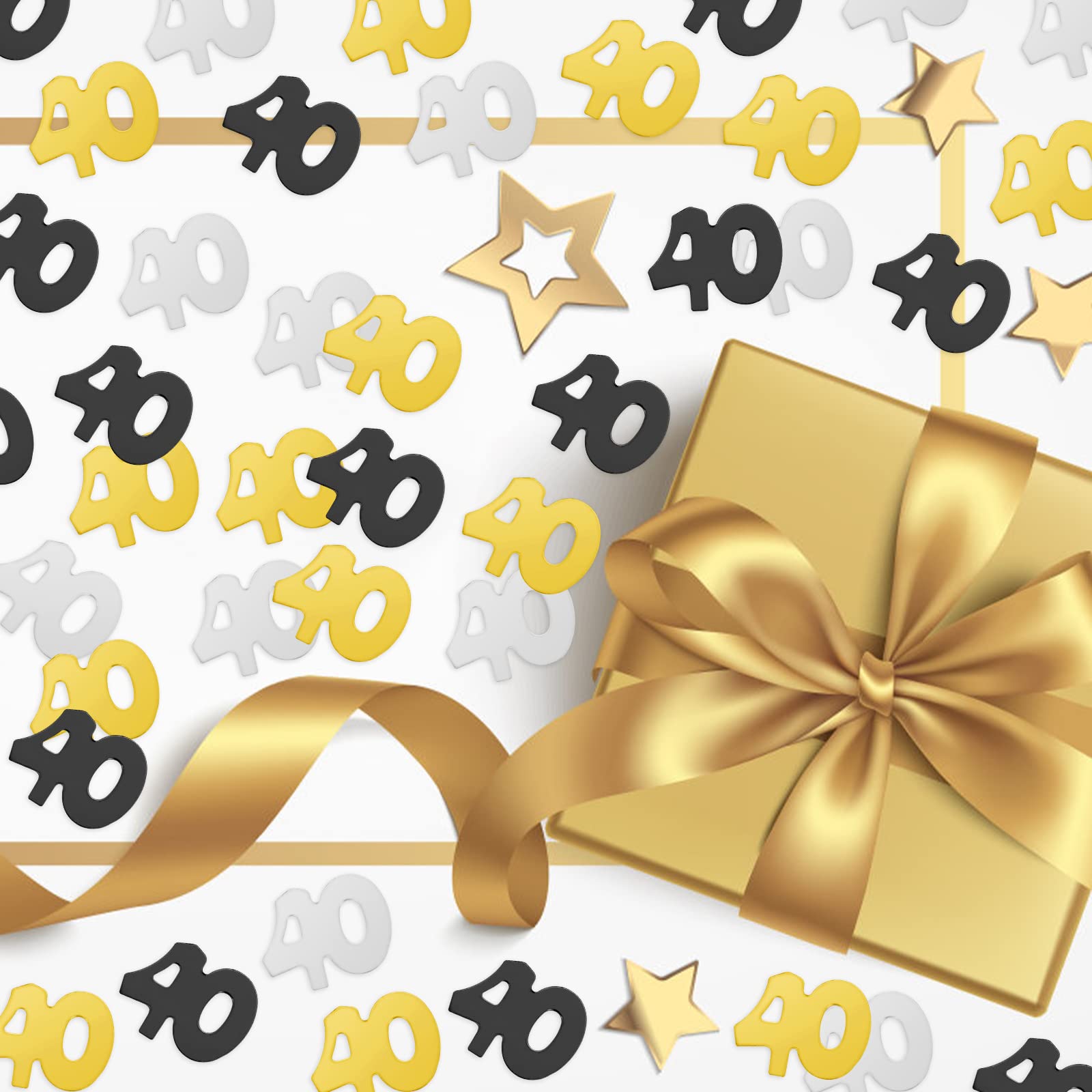 Coriandoli Numero 40 Argento - Decorazione Compleanno 40 Anni Per Feste E Tavoli - Foto 7