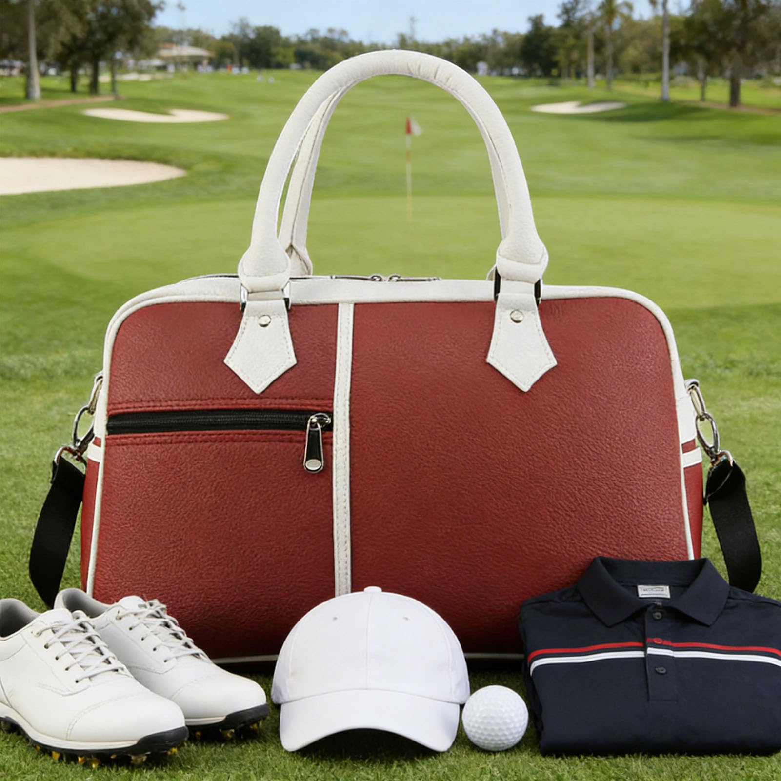 Fdit Bolsa Deportiva con Compartimento para Zapatos, 42x40x22cm (Rojo)