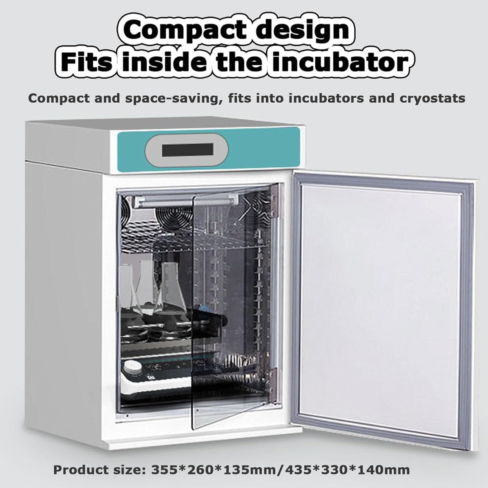 MObyat Digitaler Schüttler Mit Display, Labor-Schütteloszillator Mit Tablett, Drehzahlbereich 40–200 U/min, Zeitbereich 1–23 Std. 59 Min., Maximale Belastung 5 Kg, Leiser Und Stabiler Betrieb