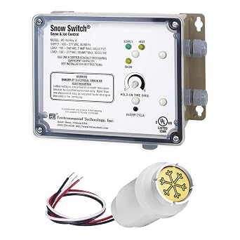 WarmlyYours Advanced Snow Melt Control with Air Sensor | Fully automatic control for snow melting and roof & gutter deicing systems, under 30 Amps, SCA-DUAL-AIR-SS-2
