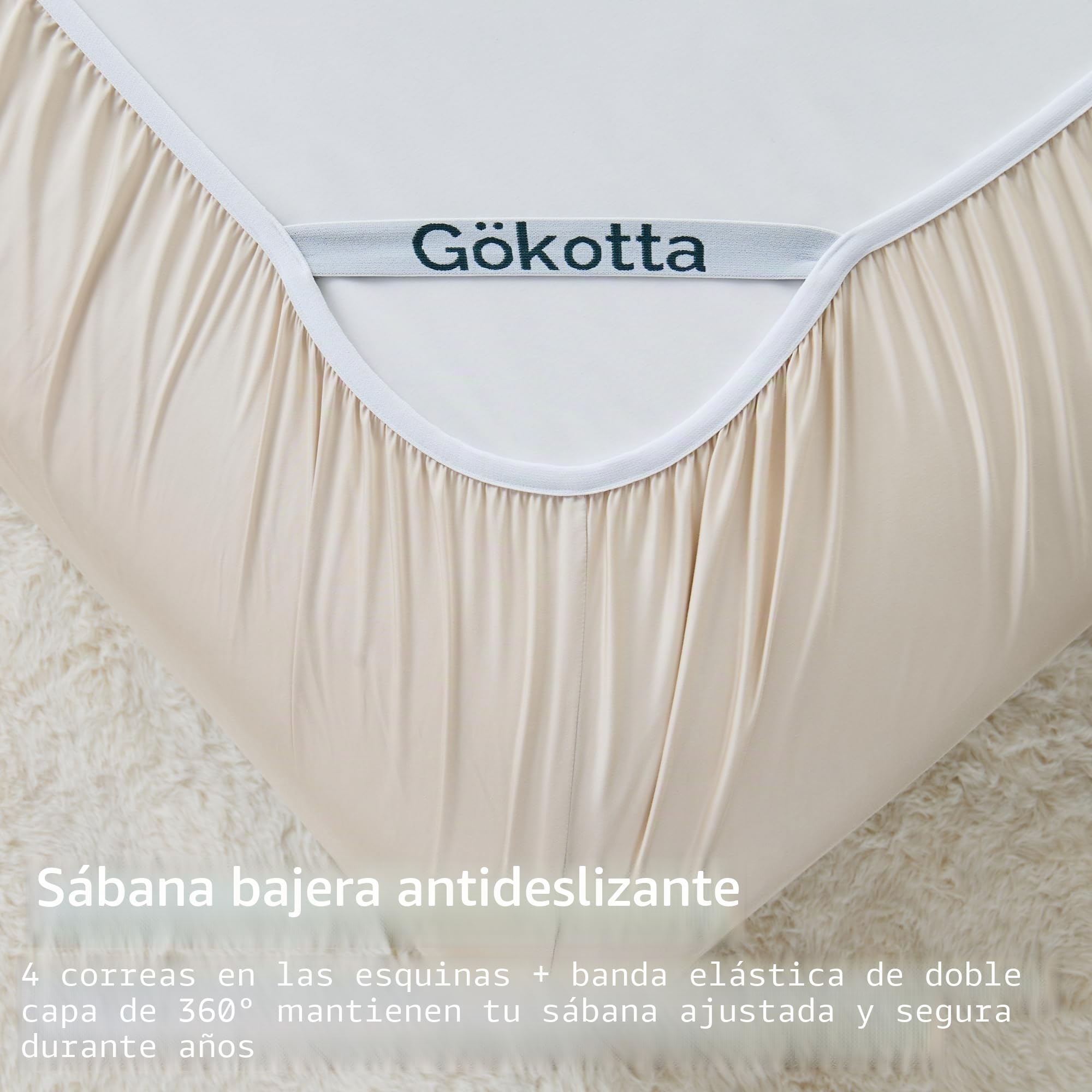 GOKOTTA Juego de sábanas tamaño King de 4 Piezas, sábanas de bambú súper Suaves, refrescantes para Personas Que Duermen con Calor, sábanas Transpirables de Seda de Lujo, Bolsillo Profundo de hasta 16