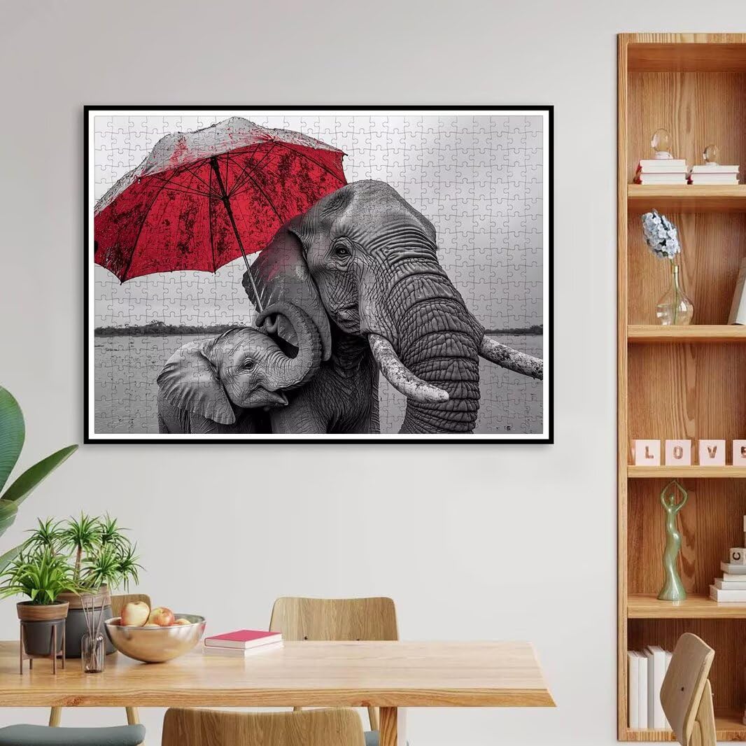 Puzzle 1500 Pezzi, Puzzle Elefante per Adulti, 87x57cm, Compact Box -4476
