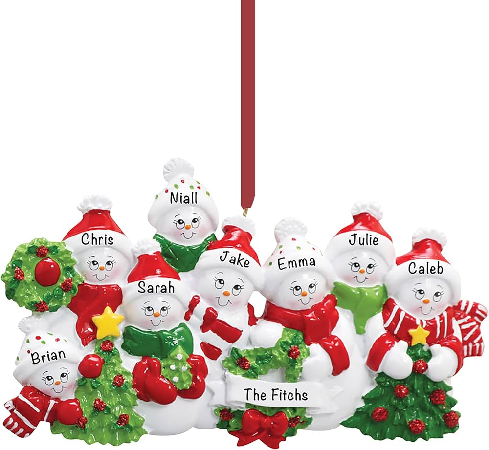 Personalized christmas ornaments family of 8 Clearance