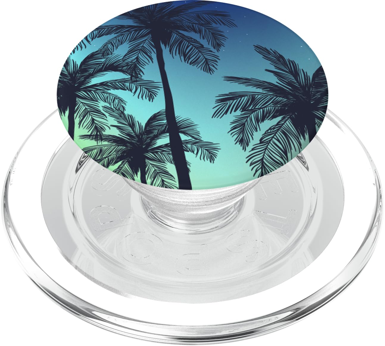 Palm Tree Sunset - Tropical Island Night Scene Beach Theme PopSockets PopGrip for MagSafe