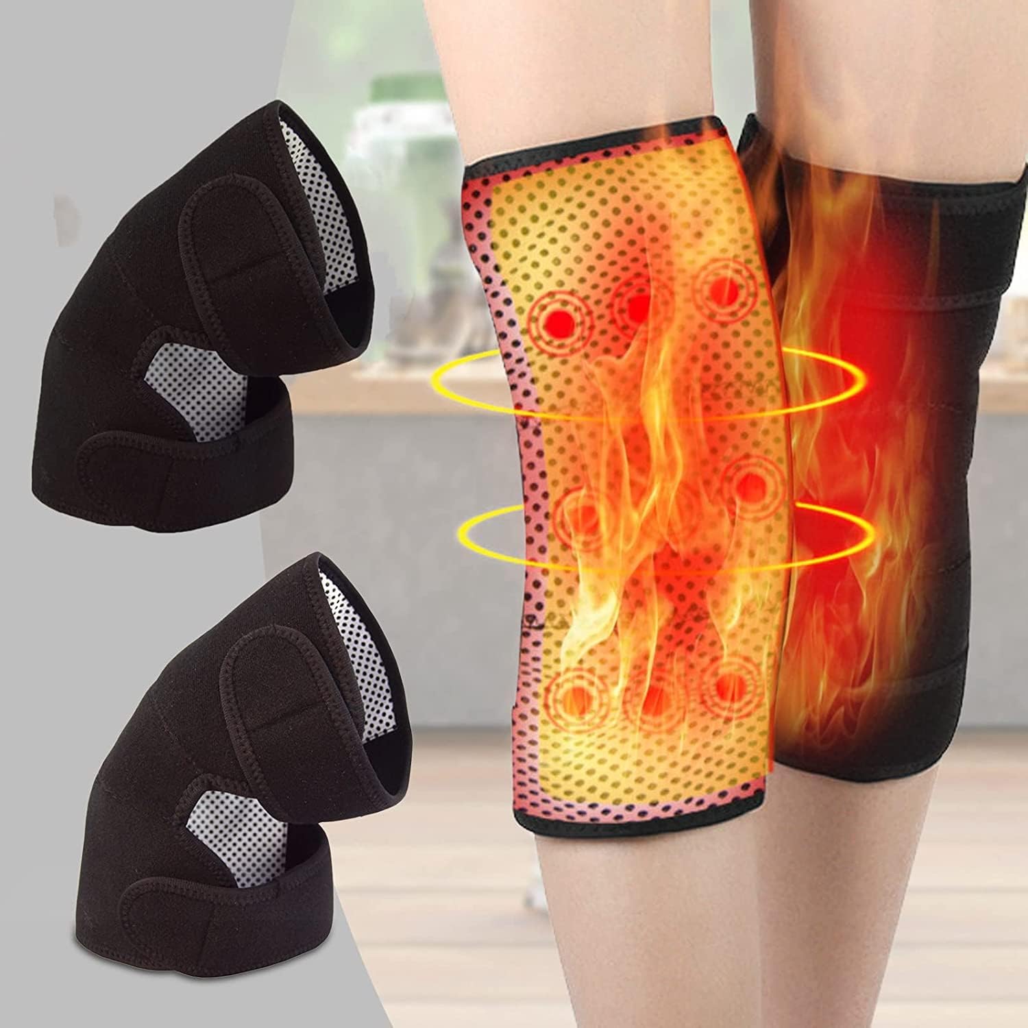 1 Pair Self Heating Knee Pad, Heated Knee Brace for Pain Relief,