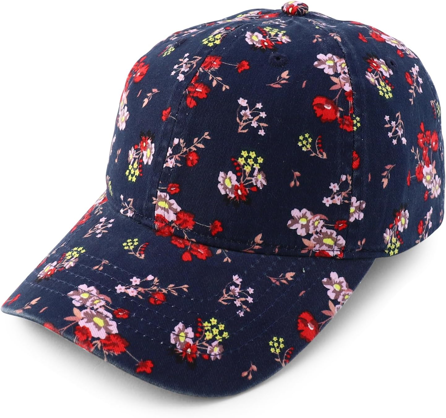 Trendy Apparel Shop Women's Unstructured Fashion Printed Ponytail Baseball Cap