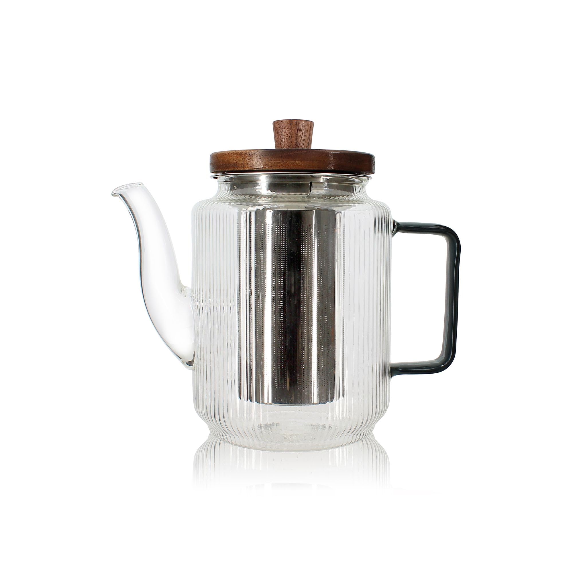 OGO LIVING Théière karl 550ml en verre borosilicate anse graphite - Idéale pour thé et café - Cuisine moderne - Resistan