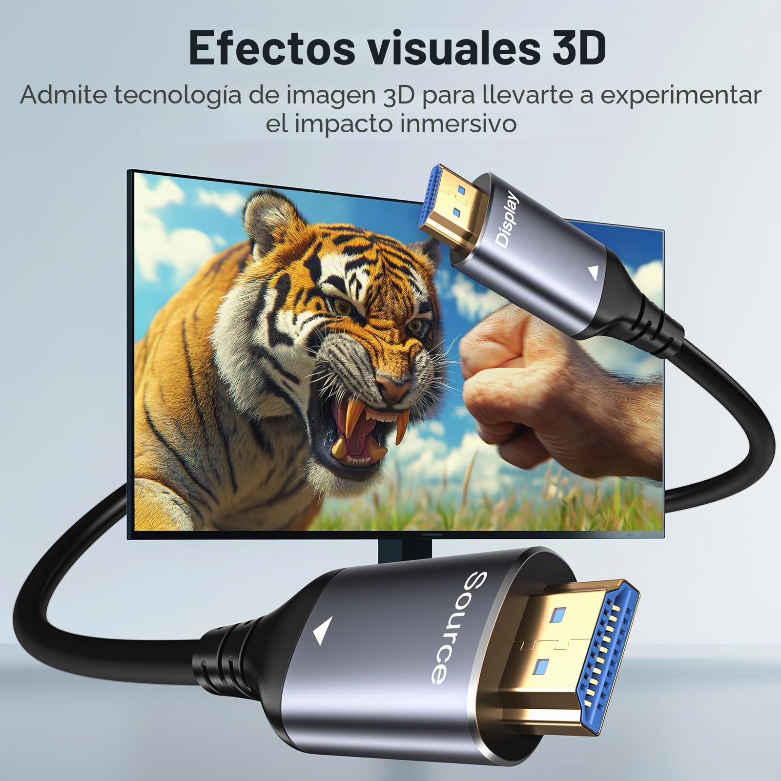 Câble Fibre Optique HDMI 8K 15m,Câble HDMI 2.1 48 Gbit/s Ultra Haute Vitesse,Classé CL3,AOC 8K@60Hz,4K@120 Hz/144 Hz Dynamique HDR eARC Dolby HDCP2.2 compatible avec PS6,Xbox SeriesX,PC,TV