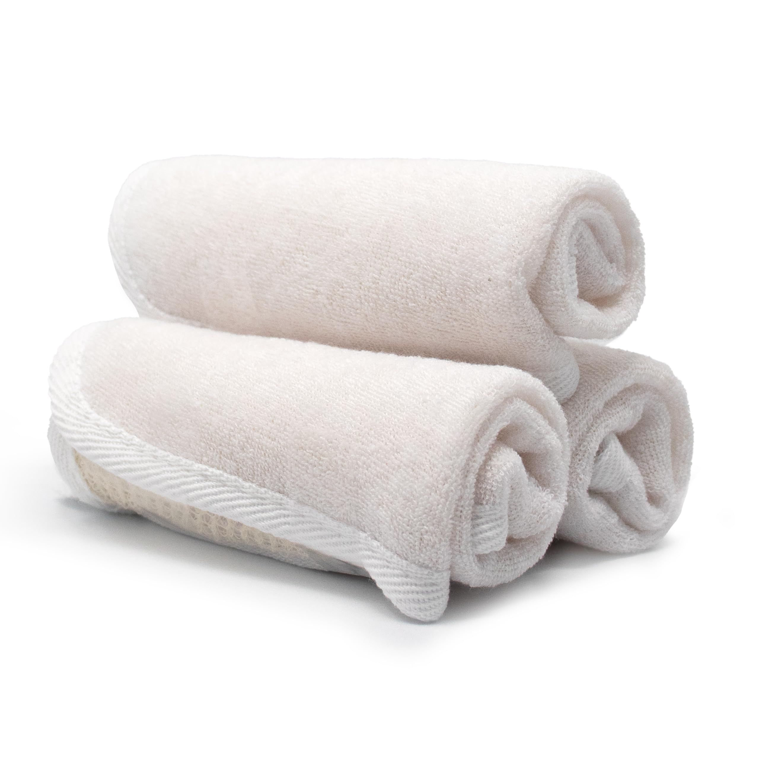 Evriholder Dual-Textured for Face and Body, Shower and Bath Accessory, Nylon, White, Pack of 3