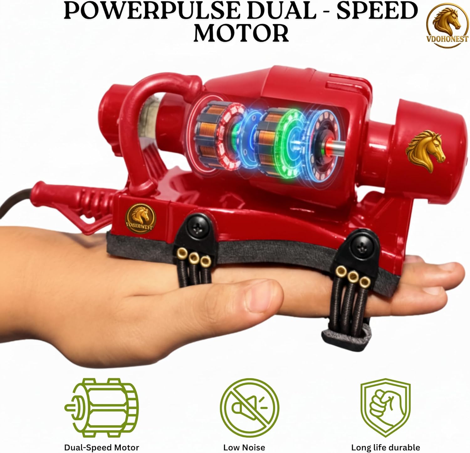 Powerful Double Speed Floating Action for Full Body Massager Corded Electric Powered, Barber Massager Red - Image 4