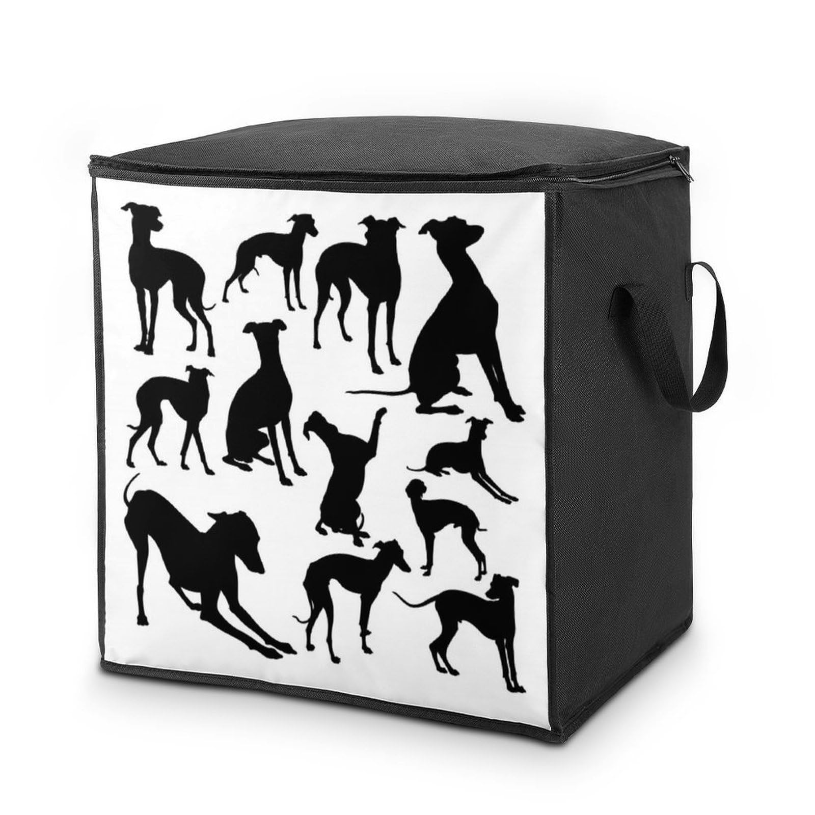 Wlntrophic 70L Storage Bags, Italian Greyhound Dog Cute Corgi Storage Box with Lid Zipper And Handles, Clothes Bags for Quilt, Blankets, Bedding