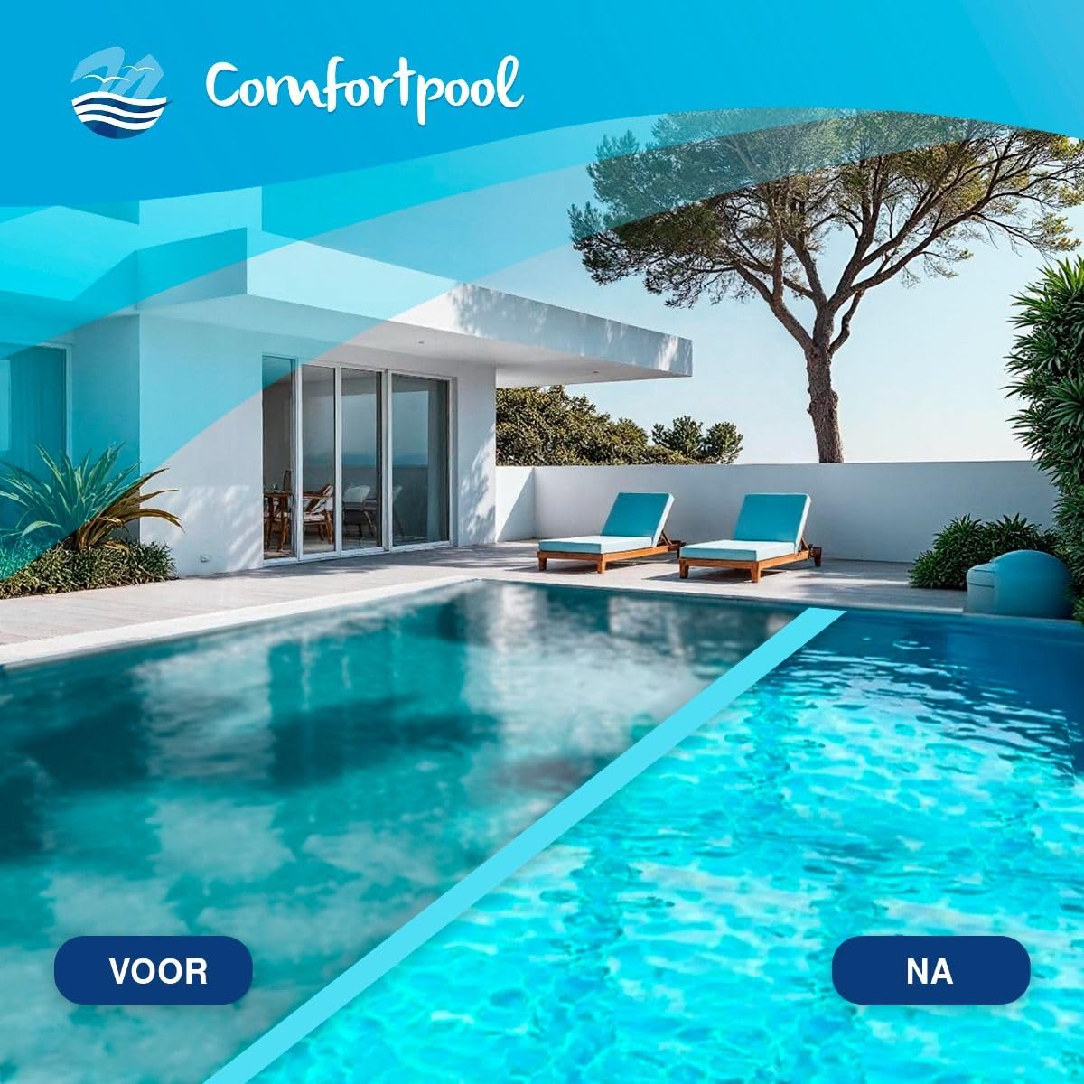 Floculant | 2,5 l | Liant pour particules de saleté | Pour une eau de piscine propre et claire | Dans un bidon pratique | Comfortpool