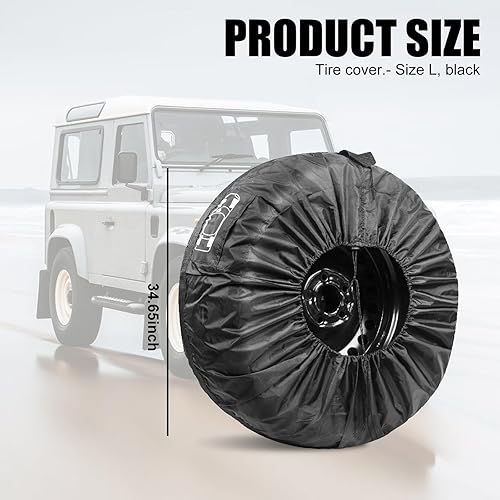 Miniatura 2 de fasebeek 1 funda antipolvo para neumáticos de repuesto para automóvil, bolsa de almacenamiento de protección solar de neumáticos de 31 pulgadas de
