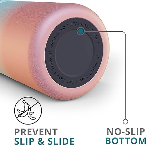 Miniatura 4 de Elemental Duo-Sip - Vaso de café 2 en 1 de 12 onzas, a prueba de fugas, con tapa abatible para enfriar latas delgadas, vasos aislados de triple