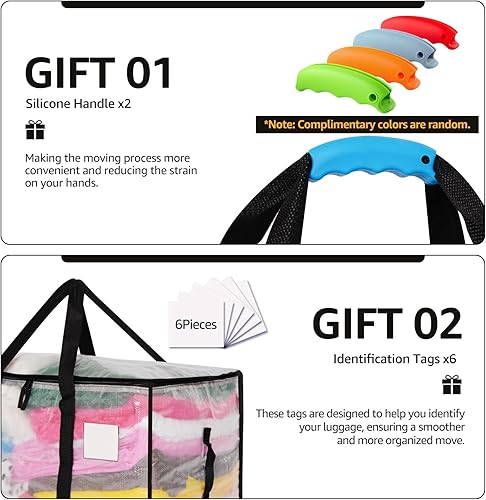 Miniatura 4 de Bolsas de mudanza resistentes extra grandes, alternativa para cajas de mudanza y suministros de mudanza, contenedores de almacenamiento