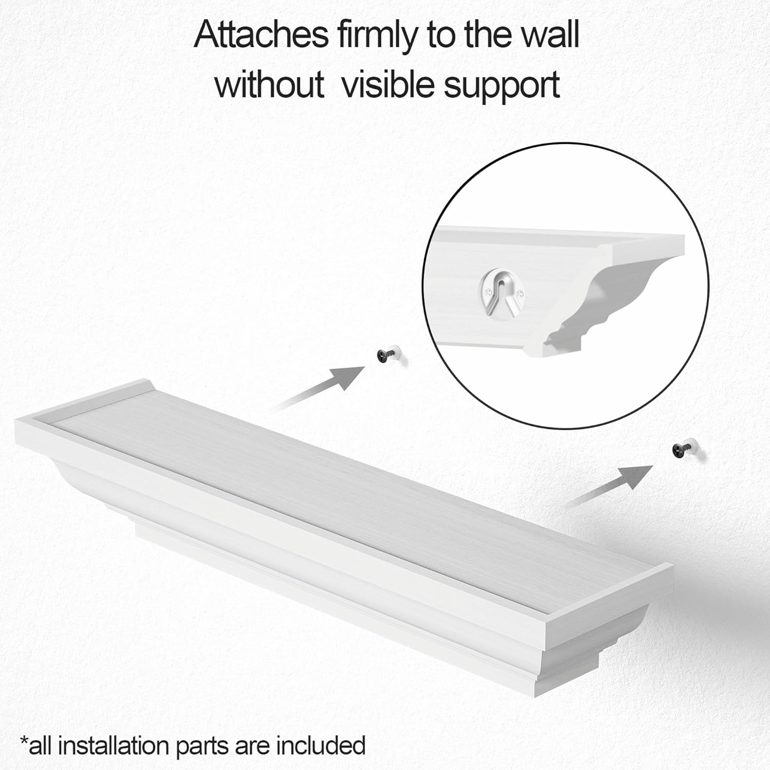 Floating Shees - White Rustic Wall Shees, for Bedroom,
