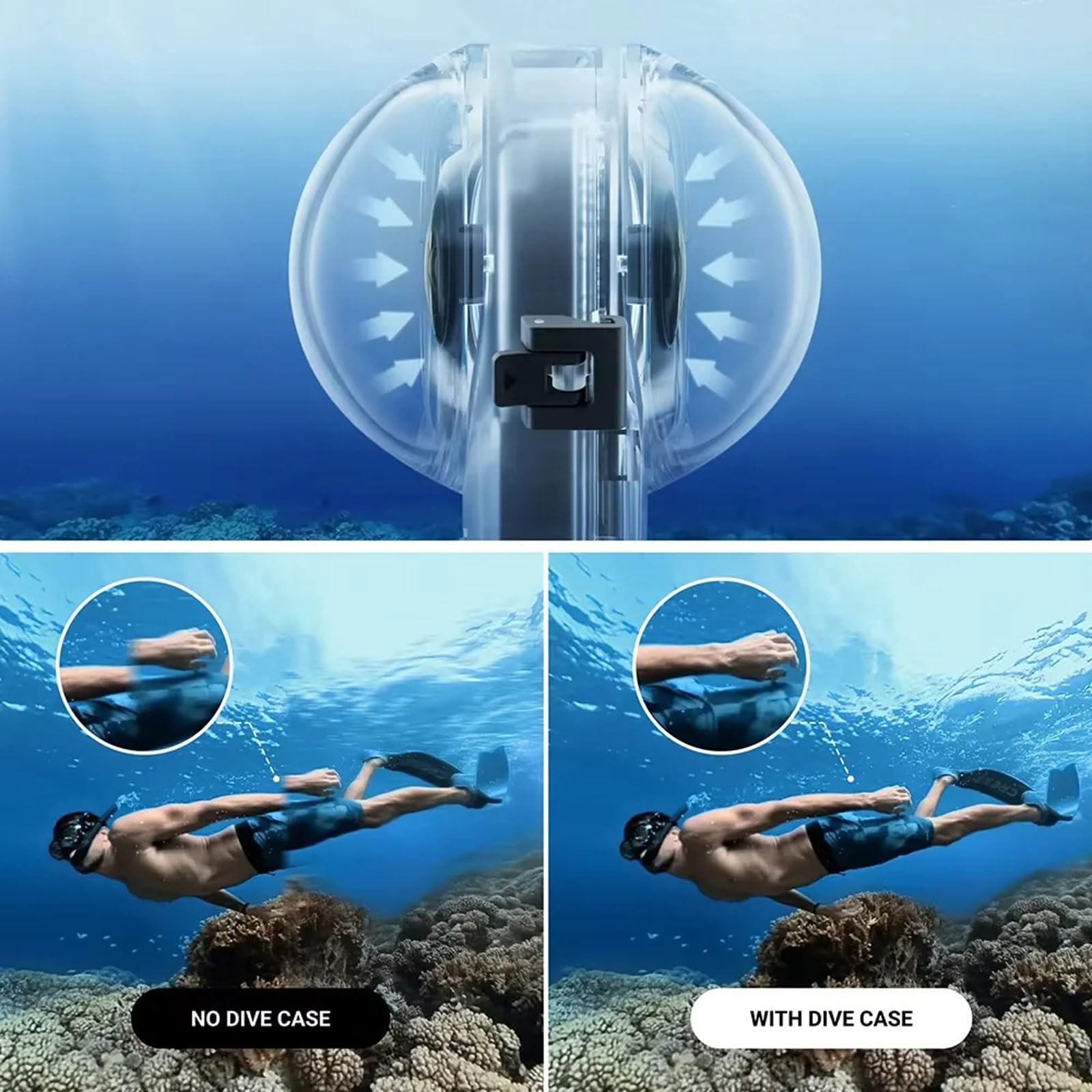 Funda Impermeable Para Insta 360 X5 - Resiste 60 Metros, Lente PMMA, Transparente, Antiarañazos - Para Buceo Y Deportes Acuáticos
