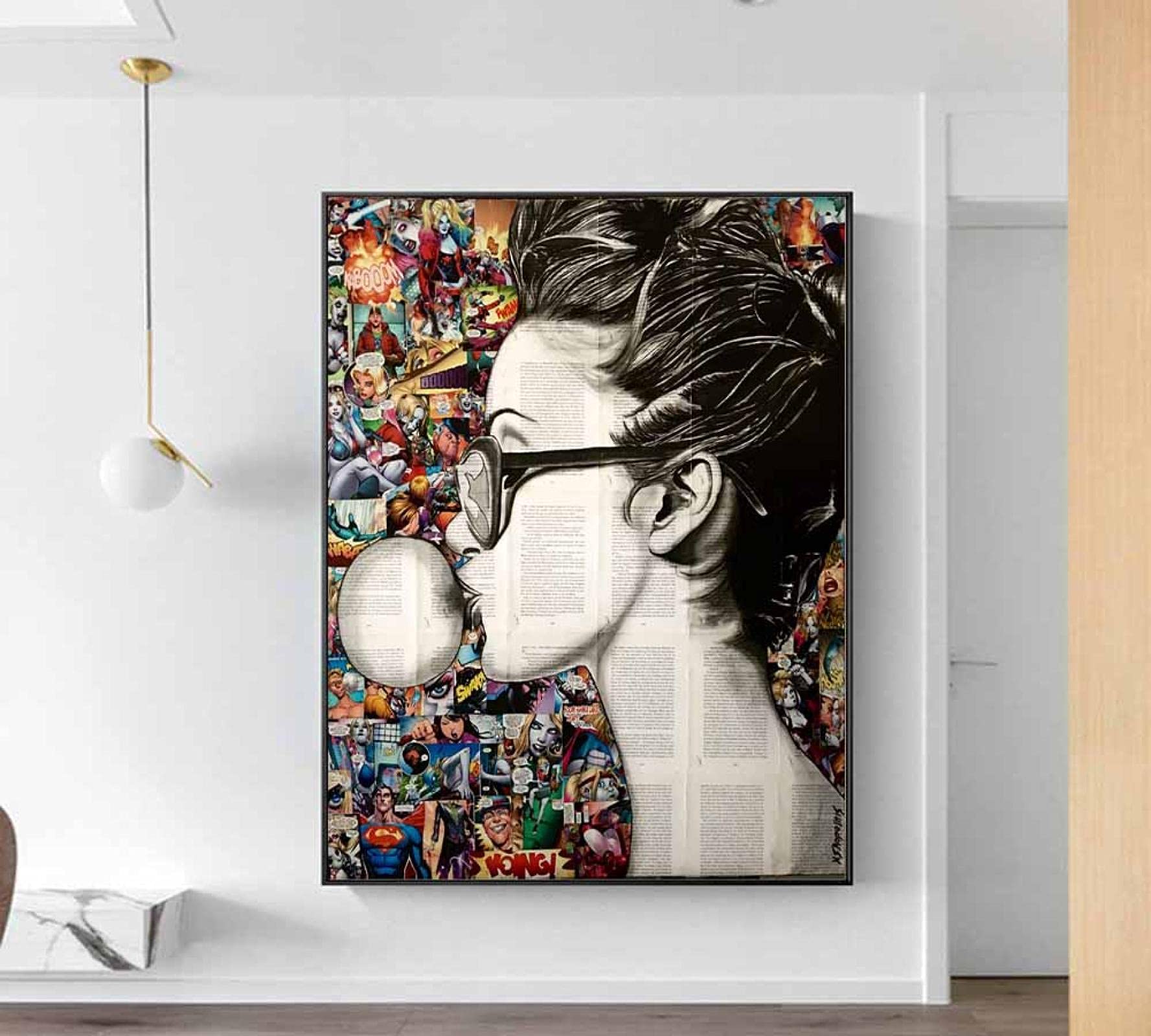 Amazon｜キャンバスに絵を描く落書き吹くガム人ポスター壁画家族