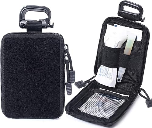 Miniatura 8 de Juego de 2 bolsas organizadoras de bolsillo compactas  Bolsas tácticas Molle EDC bolsa de almacenamiento médico, organizador de cinturón de tamaño