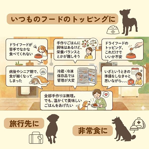 ドッグフード 偏食 小食の愛犬用 フリーズドライ 国産 無添加 偏食対策 手作りごはん トッピング 総合栄養食基準レシピ 獣医師共同開発 (6, チキン&サーモンセット) - 5