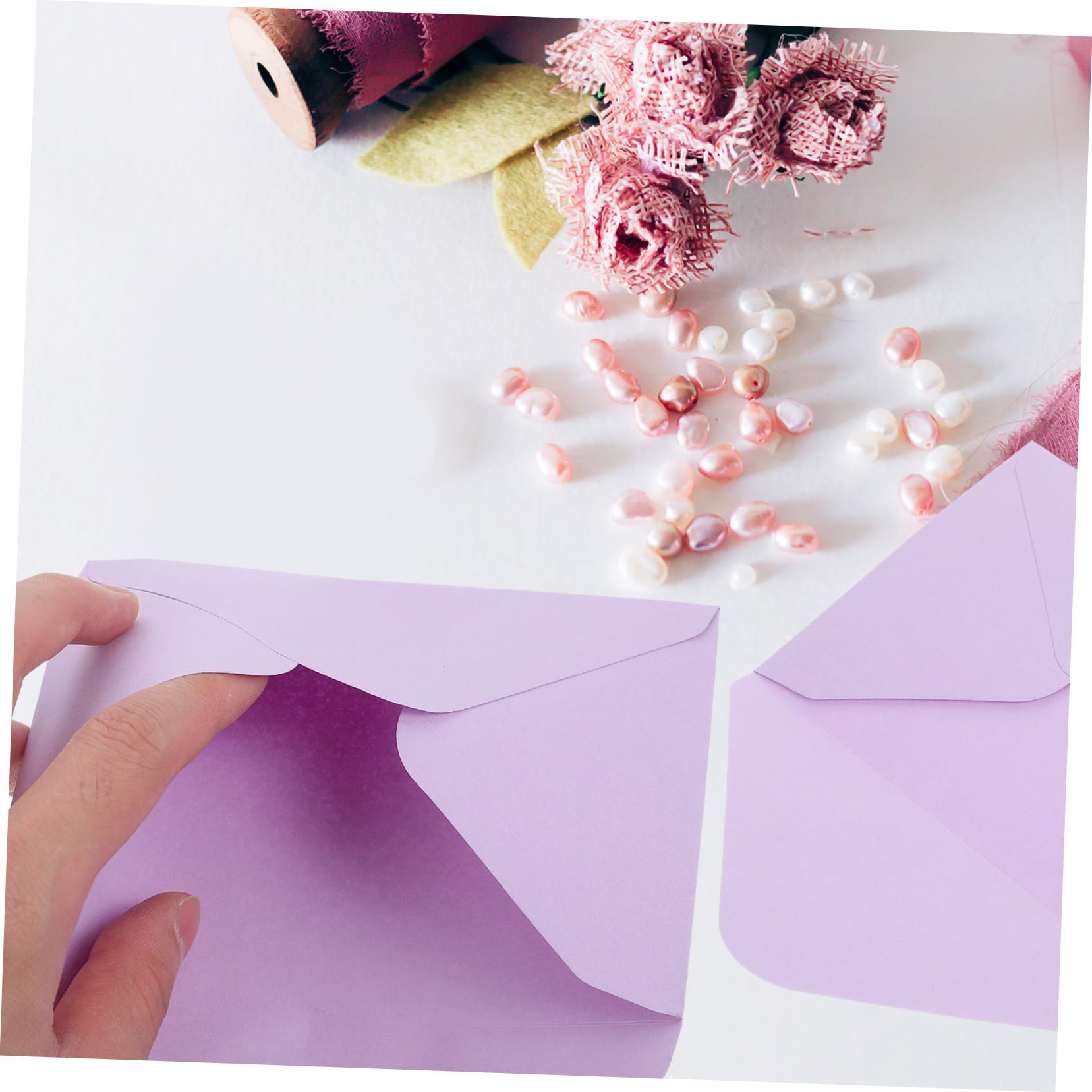 Angoily 5 Set Buste Per Matrimonio Buste Portatili in Carta Per Biglietti Auguri Design Elegante in Lilla 50 Pezzi * 5